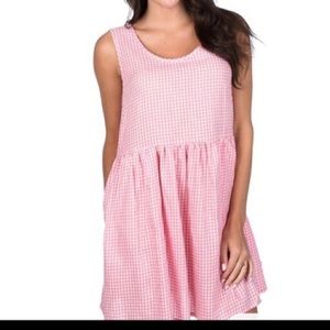 New Lauren James Pink Gingham Keyhole Bow Dress